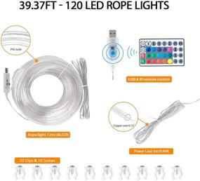 img 2 attached to 🌈 Koxly 120 LED Rope Lights: Color Changing Tube String Strip Lighting for Indoor & Outdoor Decorations – Waterproof & Remote Control Included