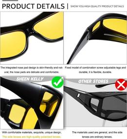 img 1 attached to Night Vision Glasses for Prescription Glasses: Wrap-Around Sunglasses for Enhanced Protection (2pcs)