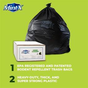 img 3 attached to 🐭 Mint-X Rodent Repellent Trash Bags, 1.3 Mil, Flat Seal, 46-inch Height x 33-inch Length, Black (Pack of 100) - MX3346XHB