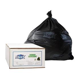 img 4 attached to 🐭 Mint-X Rodent Repellent Trash Bags, 1.3 Mil, Flat Seal, 46-inch Height x 33-inch Length, Black (Pack of 100) - MX3346XHB