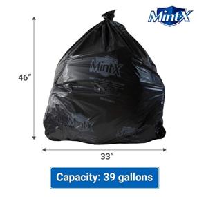 img 2 attached to 🐭 Mint-X Rodent Repellent Trash Bags, 1.3 Mil, Flat Seal, 46-inch Height x 33-inch Length, Black (Pack of 100) - MX3346XHB