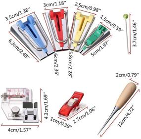 img 3 attached to 🧵 Fabric Bias Tape Maker Tools Kit Set - 6MM/12MM/18MM/25MM, DIY Sewing for Quilting Binding with Single/Double Fold Bias Tape Maker Folder