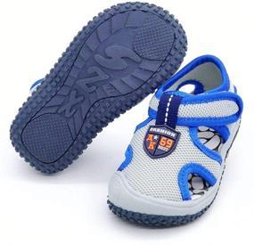 img 1 attached to Kids' Closed-Toe Sports Sandals for Summer: Quick-Drying Mesh Upper Water Shoes for Boys and Girls, Ideal for Outdoor Activities and Beach