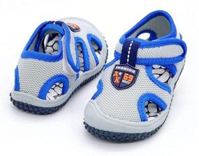 img 3 attached to Kids' Closed-Toe Sports Sandals for Summer: Quick-Drying Mesh Upper Water Shoes for Boys and Girls, Ideal for Outdoor Activities and Beach