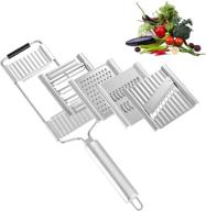 mlesi 4-in-1 multi-purpose vegetable slicer & cheese grater: handheld shredder cutter with 4 adjustable stainless steel blades - kitchen tool for efficiently slicing and grating vegetables and fruits logo