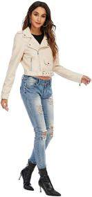 img 3 attached to Benson Womens Leather Jacket G181668White Women's Clothing