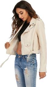 img 2 attached to Benson Womens Leather Jacket G181668White Women's Clothing