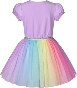 img 3 attached to 🌈 Purple Sleeve Rainbow Birthday Girls' Clothing and Dresses: Perfect Outfits for Celebrating her Special Day!