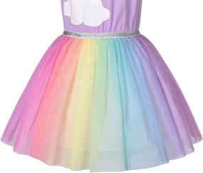 img 1 attached to 🌈 Purple Sleeve Rainbow Birthday Girls' Clothing and Dresses: Perfect Outfits for Celebrating her Special Day!