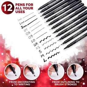 img 1 attached to 🖋️ Water-based Calligraphy Brush Pens Set with Sharper Defined Edges - Soft and Hard Brush Tips - Ideal for Beginners and Experienced Users - Excellent Gift - Black Calligraphy Markers