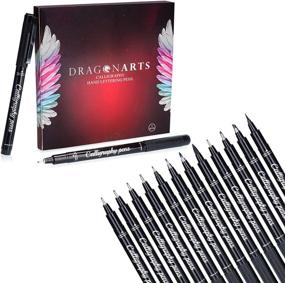 img 4 attached to 🖋️ Water-based Calligraphy Brush Pens Set with Sharper Defined Edges - Soft and Hard Brush Tips - Ideal for Beginners and Experienced Users - Excellent Gift - Black Calligraphy Markers