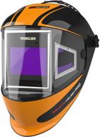 🔥 yeswelder panoramic 180 view auto darkening welding helmet with side view: true color optics, 4 arc sensor, wide shade range for tig mig mma plasma welding logo