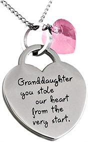 img 3 attached to Cherish Your Granddaughter with the 'Granddaughter You Stole Our Heart' Keepsake Necklace