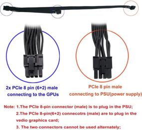 img 3 attached to COMeap PCIe 8 Pin мужской разъем на две PCIe 2X 8 Pin (6+2) мужчинских разъема адаптерный кабель питания: идеально подходит для блока питания Seasonic - 25 дюймов+9 дюймов (63 см+23 см)