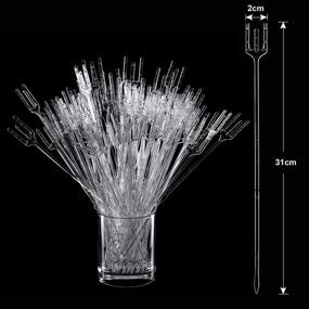 img 3 attached to 🌸 50-Pack 12.2 Inches Fork Shape Floral Picks: Transparent Plastic Straight Head Flower Pick Card Holders for Elegant Floral Arrangements