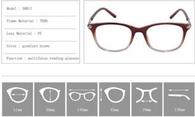 img 2 attached to 👓 SHINU Horn Rimmed Readers: Progressive Multifocus Computer Reading Glasses SH017 - Brown & Transparent x3