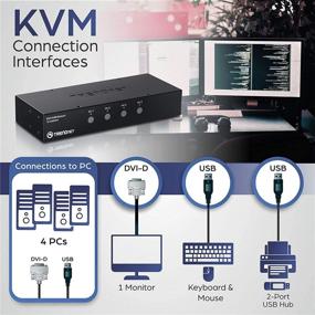 img 1 attached to TRENDnet 4-портовый DVI KVM переключатель с аудио, управлением ПК, горячими клавишами, USB 2.0, металлическим корпусом, совместимым с монитором DVID-D - идеально подходит для использования дома/офиса, TK-422DVK