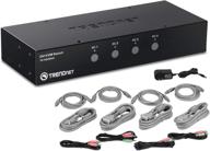 trendnet 4-портовый dvi kvm переключатель с аудио, управлением пк, горячими клавишами, usb 2.0, металлическим корпусом, совместимым с монитором dvid-d - идеально подходит для использования дома/офиса, tk-422dvk логотип