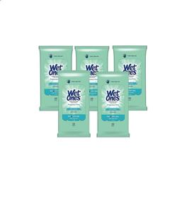 img 2 attached to 🧻 Влажные салфетки Wet Ones Sensitive - Путевой пакет, 20 штук x 5, всего 100 влажных салфеток для рук и лица.