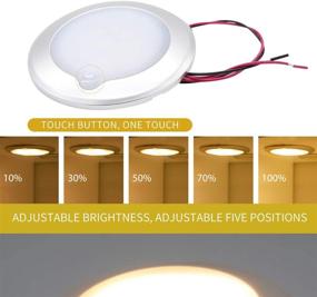 img 2 attached to 🚐 RV Boat LED Ceiling Light Surface Mount 9-30V DC Interior Light Dimmable for RV Motorhome Camper Caravan Marine IP67, 3.75 inch, Warm White