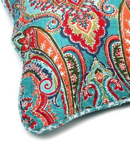 img 1 attached to Newrara Boho Quilted Pillow Shams Set of 2 Standard Size - 100% Cotton Bohemian Pillow Cases in Red - Bohemian Pillow Covers