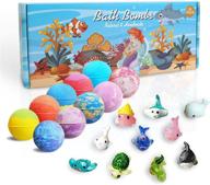 🛁 set of 10 natural bubble kids bath bombs with ocean animal toys - bath bombs for kids girls & boys, moisturize dry skin, gentle and kid age 3+ years logo