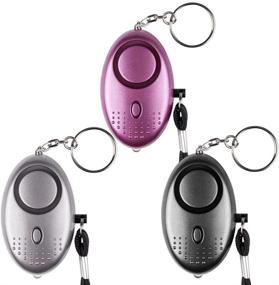 img 4 attached to Qoosea Emergency Personal Alarm 3 Pack with 140dB Siren & LED Flashlight - Ideal Self Defense for Kids, Women, Elderly, Students - Black, Silver, Purple