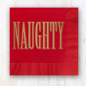 img 3 attached to 🍹 Naughty and Nice Beverage Cocktail Napkins: Set of 40 Red and Green 3-Ply Paper Holiday Napkins with Gold Foil Accents