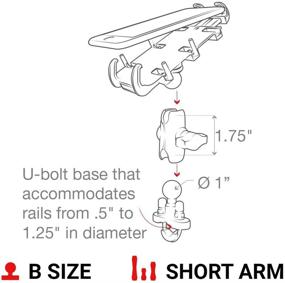 img 2 attached to 📱 RAM Mounts Quick-Grip Phone Mount: Ultimate Handlebar U-Bolt Base Solution with Short Arm for Motorcycle, ATV/UTV, Bike