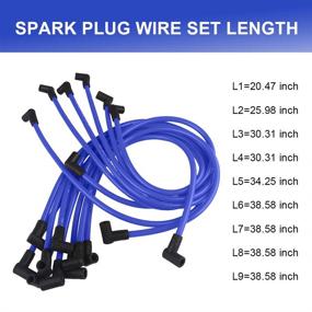 img 3 attached to JDMON Universal 10.5mm Blue Line Spark Plug Wire Set for GM SBC BBC Chevy Small Block 307 327 350 383 Big Block 396 454 V8 and More: Compatible and Effective