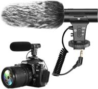 📷 high-quality camera microphone with shock mount deadcat windscreen - compatible with sony, nikon, canon, fuji dslrs, camcorders - perfect for photography interviews - shotgun mic with 3.5mm jack logo