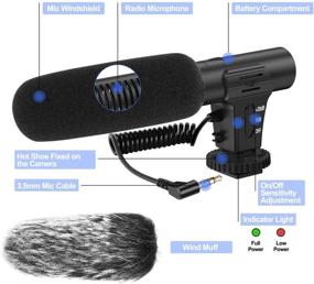 img 3 attached to 📷 High-Quality Camera Microphone with Shock Mount Deadcat Windscreen - Compatible with Sony, Nikon, Canon, Fuji DSLRs, Camcorders - Perfect for Photography Interviews - Shotgun Mic with 3.5mm Jack