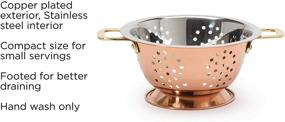 img 3 attached to 🍓 Ecolution Mini Berry Colander, Compact 3 Cup Size with Double Handles, 6 inch, Copper and Stainless Steel Plating