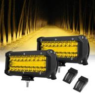 triple yellow driving lights waterproof logo