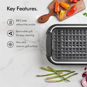 img 2 attached to 🔥 VonShef Smokeless Grill BBQ Electric 1500W: Portable, Healthy Indoor & Outdoor Barbecue with Smoke Extraction Fan, Adjustable Temperature Control, and Easy-to-Clean Non-Stick Ceramic Plate & Drip Tray