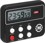 ⏱️ black compact digital countdown timer with count-up, clock feature - marathon 24-hour logo