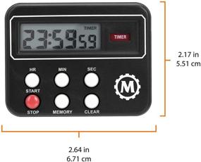 img 2 attached to ⏱️ Black Compact Digital Countdown Timer with Count-up, Clock Feature - Marathon 24-Hour