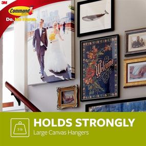img 2 attached to 🖼️ Large Canvas Hangers- Indoor Use, 3 Hooks, 4 Strips- Decorate Free from Damage, Command