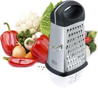 🧀 stainless steel box grater with detachable storage container - ideal cheese grater for your kitchen - enhance your cooking experience логотип