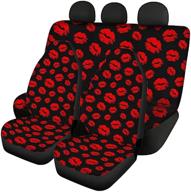 👄 stylish cozeyat red lips design car seat covers - universal fit, anti-slip protection, full set logo