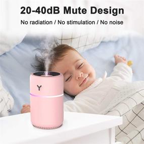 img 2 attached to 🌸 Enhance Your Space with Makolan Portable Mini Humidifier – Colorful LED Night Light & Quiet Cooling Air for Bedroom, Car, and Office (Pink)