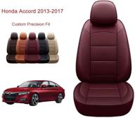 🚗 oasis auto custom fit burgundy leather/leatherette seat cover for 2013-2017 honda accord sedan logo