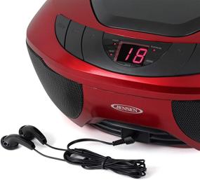 img 2 attached to 📻 Jensen CD-475R Portable Sport Stereo Boombox - Red, with AM/FM Radio, Aux Line-in & Headphone Jack