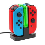 efficient charging dock for nintendo switch: talkworks joy con docking station simultaneously charges up to 4 controllers - controllers not included (led) logo