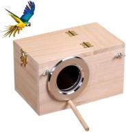 🦜 премиум гнездовая коробка для волнистых попугаев: идеальная клетка для разведения амадинов, жако, корелл, канареек, коттингов, и попугаев - 8'' x 5'' x 5'' логотип