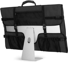 img 4 attached to Protective Travel Bag for Apple 27" iMac Desktop Computer - CURMIO Monitor Dust Cover with Rubber Handle for Screen and Accessories, Patent Design in Black.