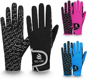 img 4 attached to 🧤 ECLOUR Kids Horse Riding Gloves - Non-Slip Grip, Finger Touch Design | Ideal for Cycling, Fishing, Running, Gardening | Boys and Girls Multi Sports