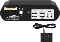 🖥️ jidetech 2x2 переключатель kvm для двух мониторов с разрешением 4k@60гц, usb hub, аудио и переключением горячих клавиш - расширенным дисплеем для беспроводной клавиатуры и мыши логотип