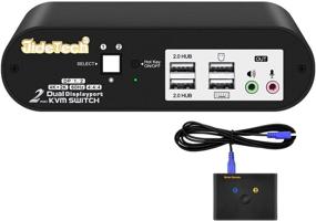 img 4 attached to 🖥️ JideTech 2x2 Dual Monitor KVM Switch with 4K@60Hz Resolution, USB Hub, Audio &amp; Hotkey Switch – Extended Display for Wireless Keyboard &amp; Mouse