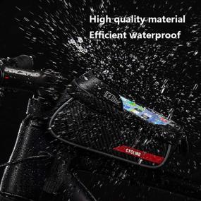 img 3 attached to 🚲 JHVW Bike Frame Bag: Waterproof Touch Screen Case & Large Capacity Phone Storage for Android/iPhone (Under 6.5")